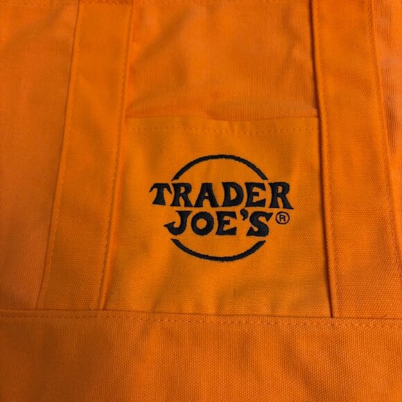 Trader Joe's Mini SET OF 2 Trick Or Treat Canvas Tote Bag ORANGE HALLOWEEN - Picture 2 of 2